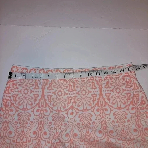 Elle Peach Floral Print Women’s Stretch Cotton Chino Shorts Size 4 - Picture 7 of 8